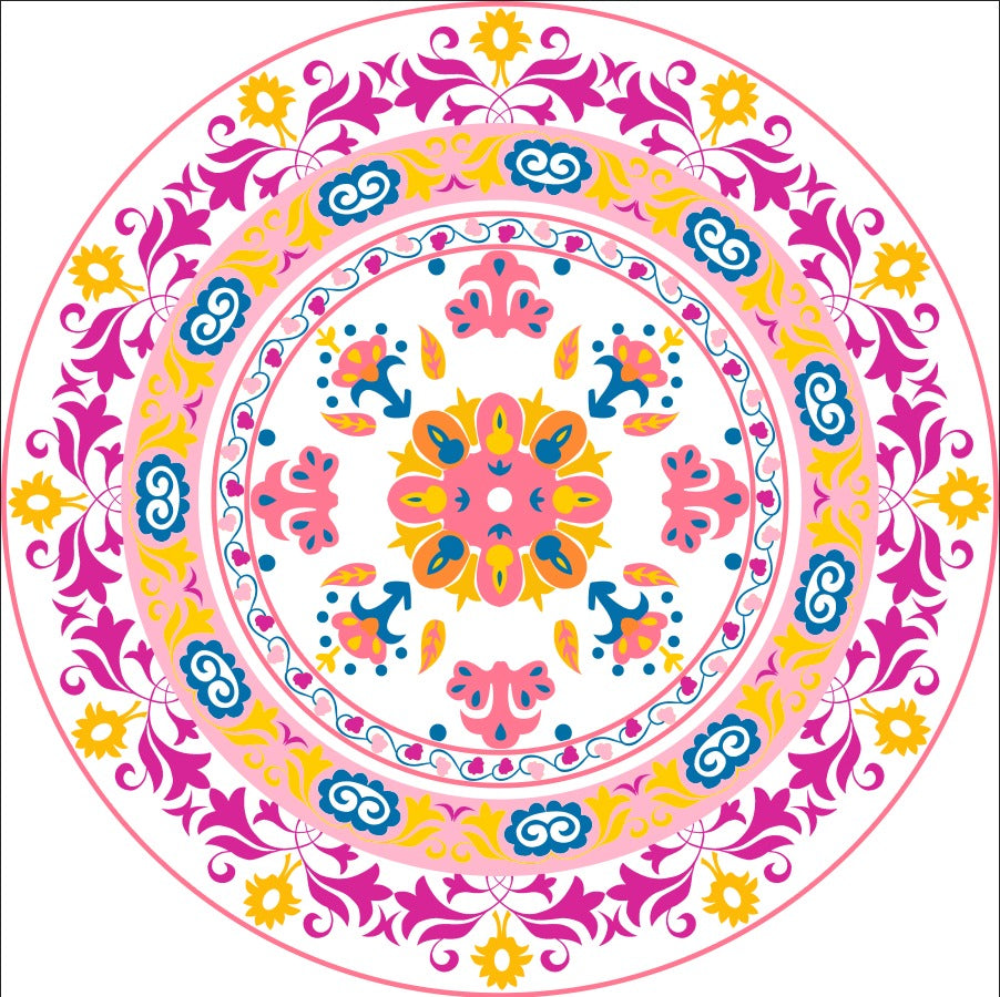 Floral design table cover