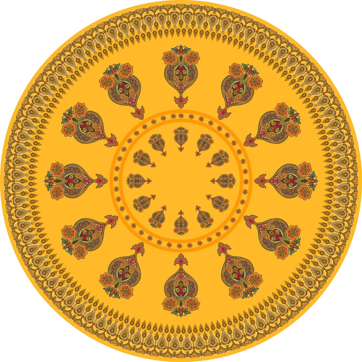 Saffron Mandala Table cover