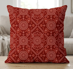 Scarlet Symmetry Cushion Cover