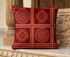 Mandala Grid Cushion Cover With Piping