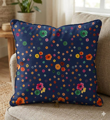 Midnight Bloom cushion cover With Piping