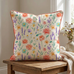 Pastel Petal Paradise Cushion Cover