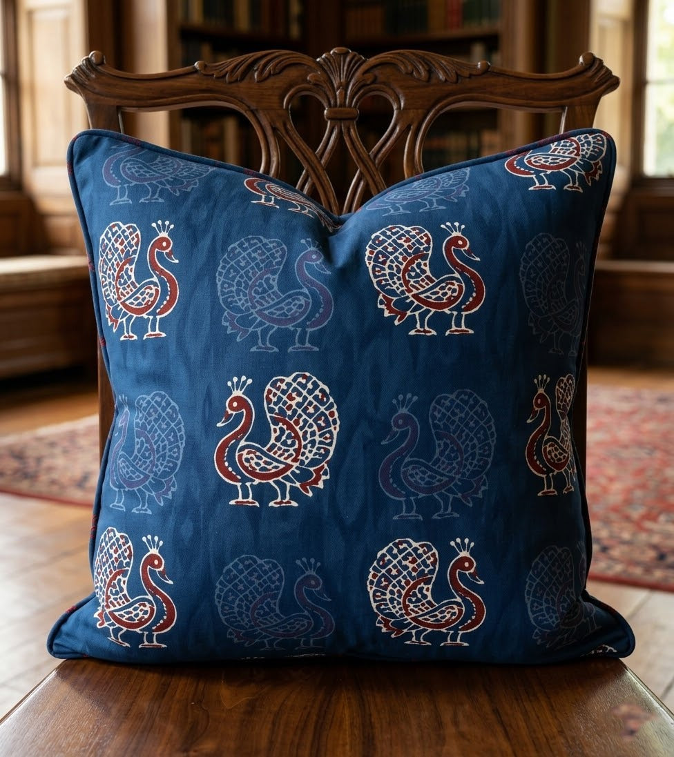 Elegant Peacock Charm Cushion Cover
