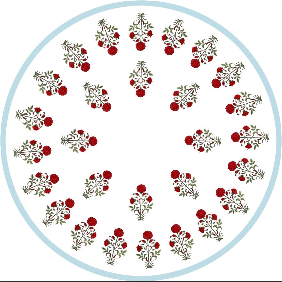 Ruby Bloom Round Table Cover