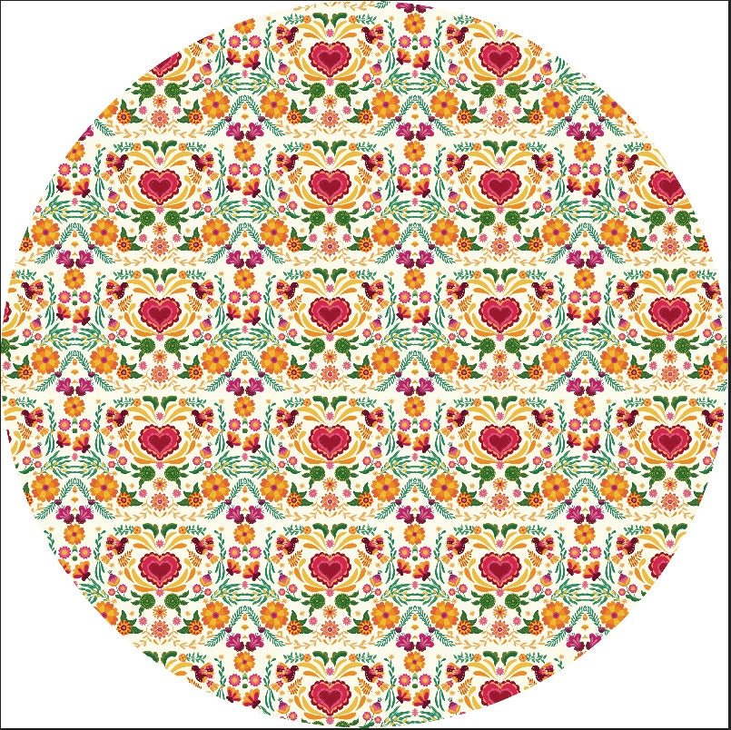 Folk Bloom Round Table Cover