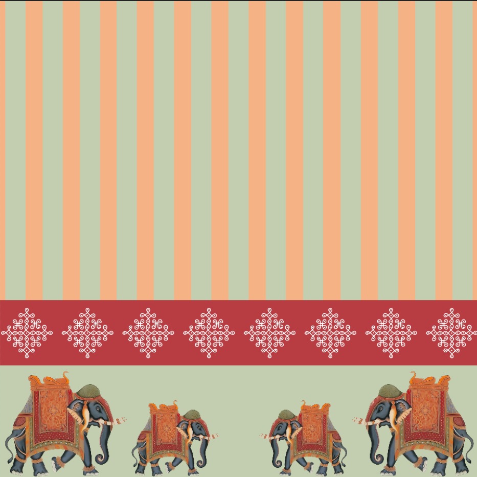 Elephant Style Decorative Backdrop
