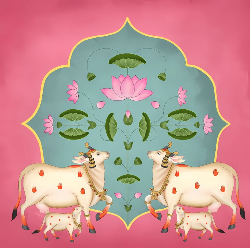 Pichwai Theme Cushion Cover