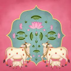 Pichwai Theme Cushion Cover