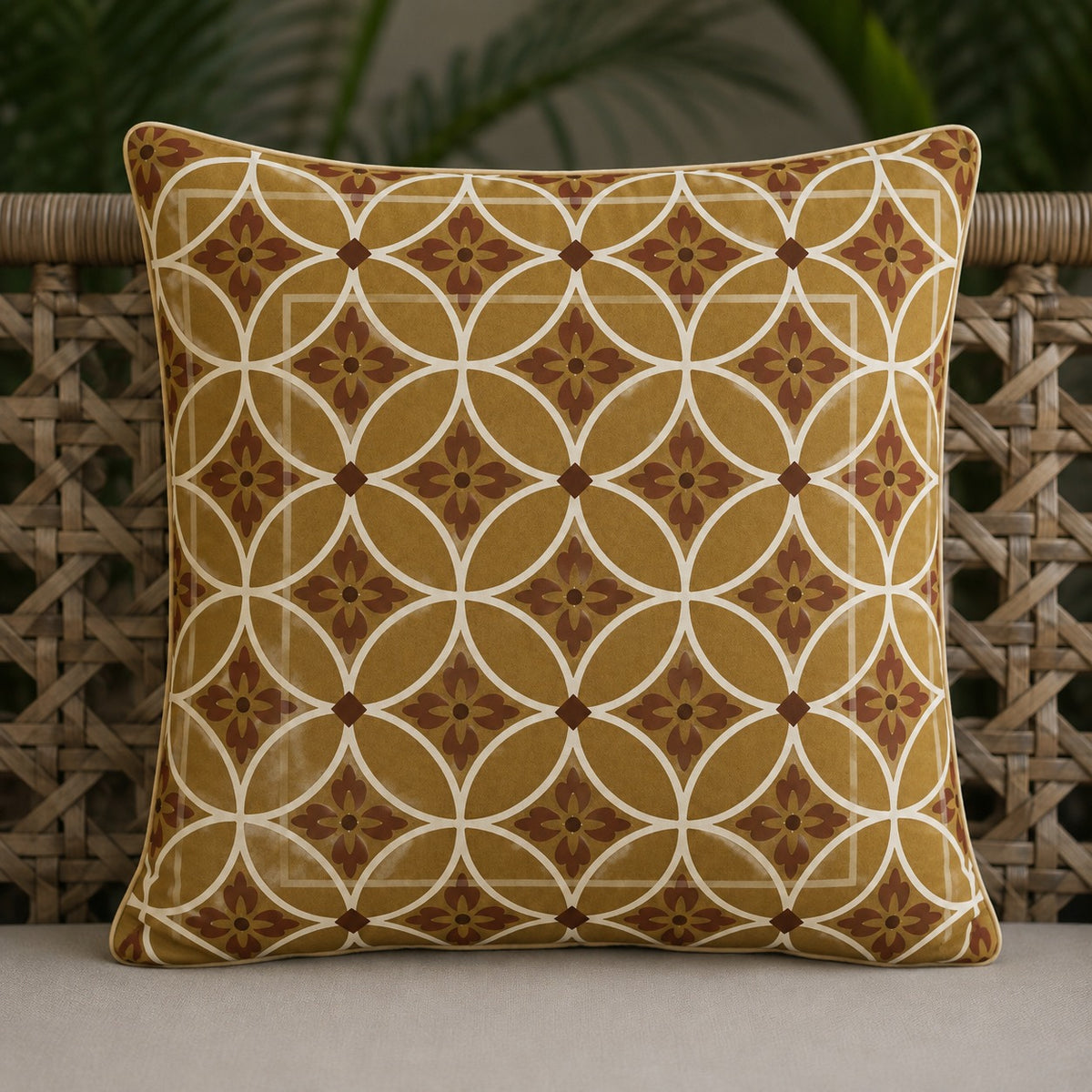 Digital Cushion Cover With Piping