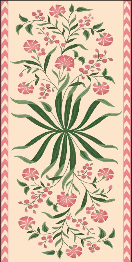 Gulbahar Botanical Floral Scroll
