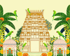 Temple Parrot Paradise Backdrop