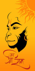 Jai Shri Ram Hanuman Devotional Scroll