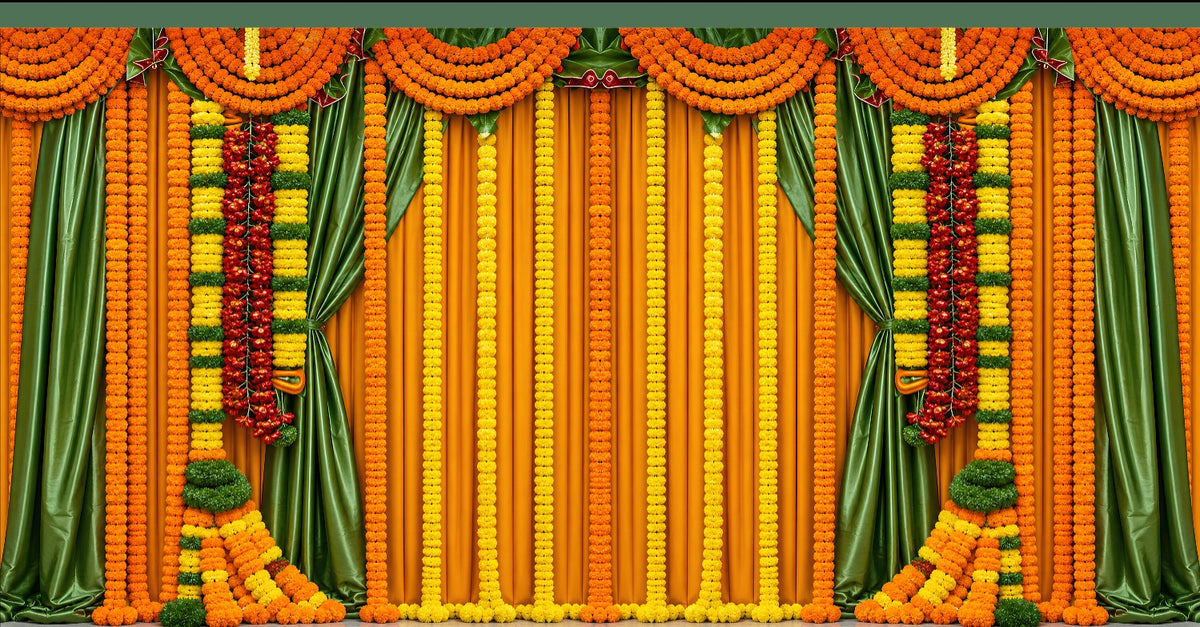 Marigold Mandap Traditional Floral Backdrop