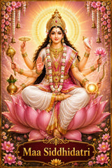 Divine Siddhidatri Lotus Backdrop