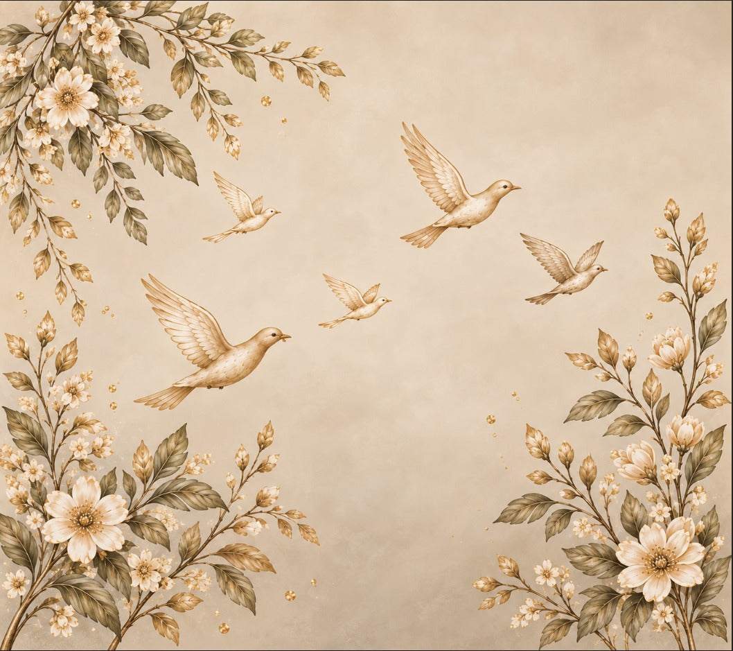 Golden Dove Botanical Backdrop