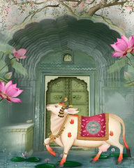 Sacred Kamdhenu Lotus Temple Backdrop