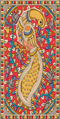 Royal Kalamkari Peacock Scroll