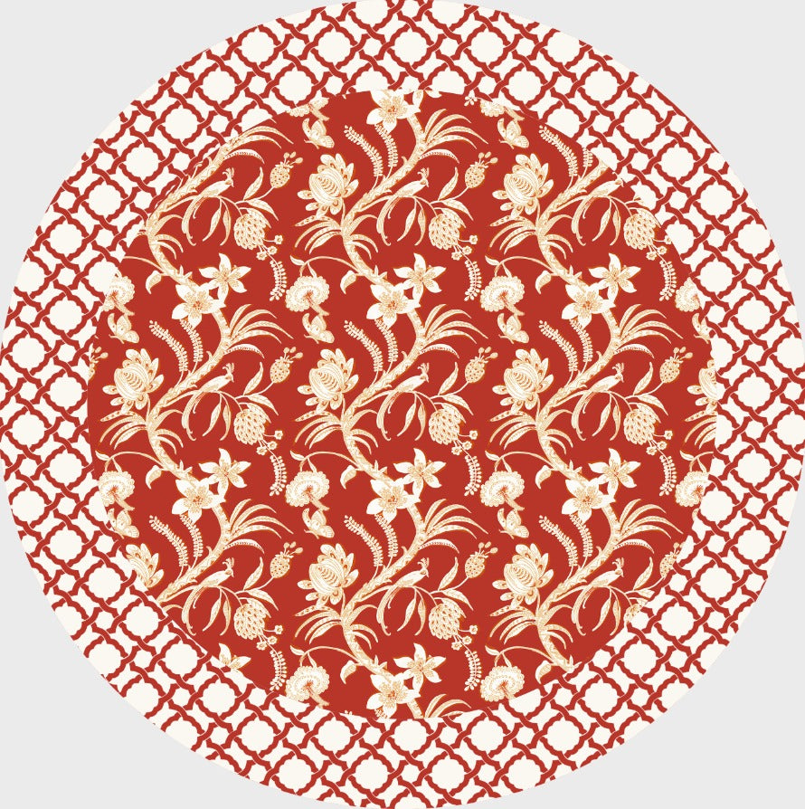 Terracotta Chintz Garden Table Cover