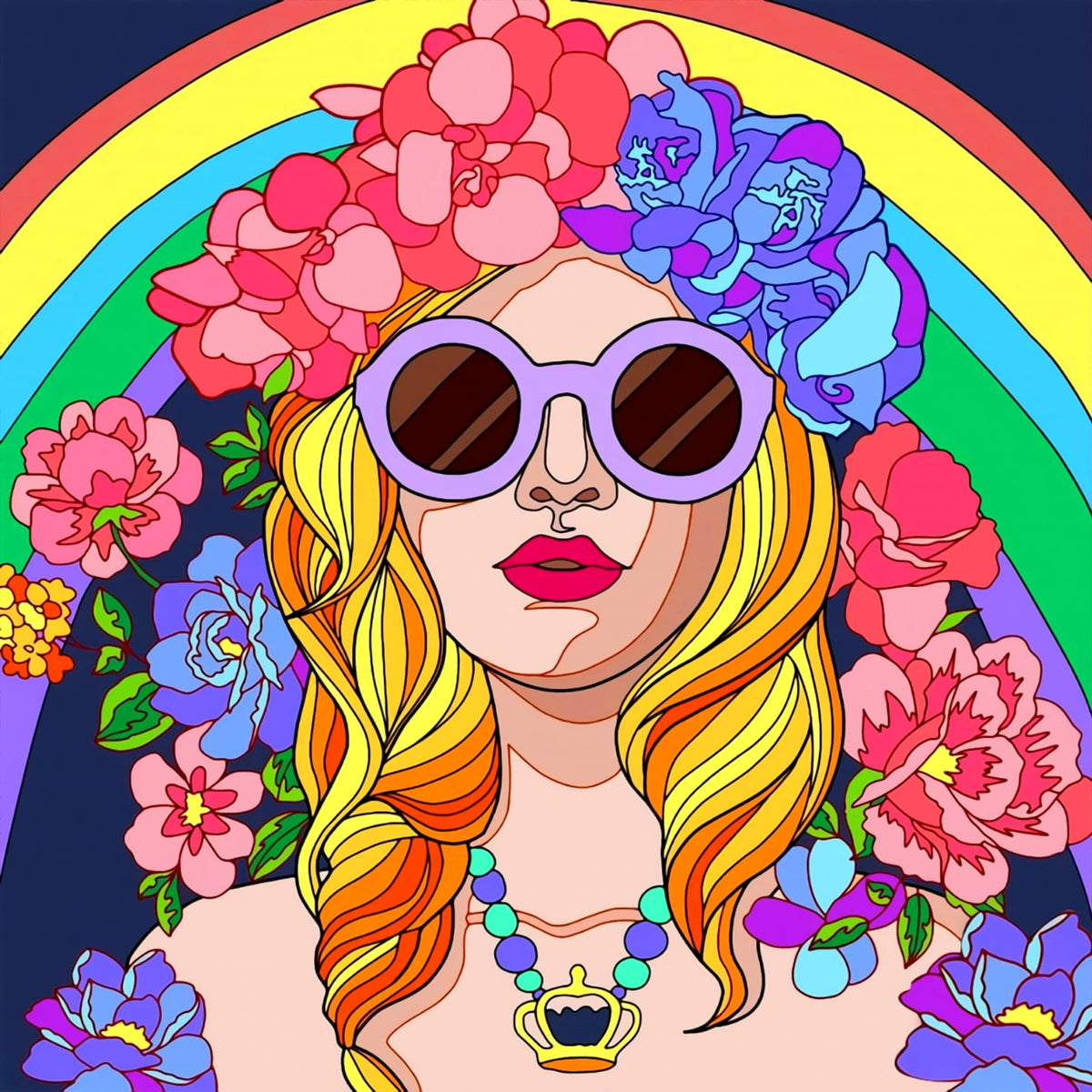 Flower Power Pop Art Backdrop