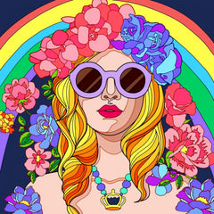 Flower Power Pop Art Backdrop