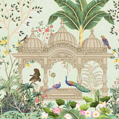 Royal Peacock Garden Pavilion Backdrop