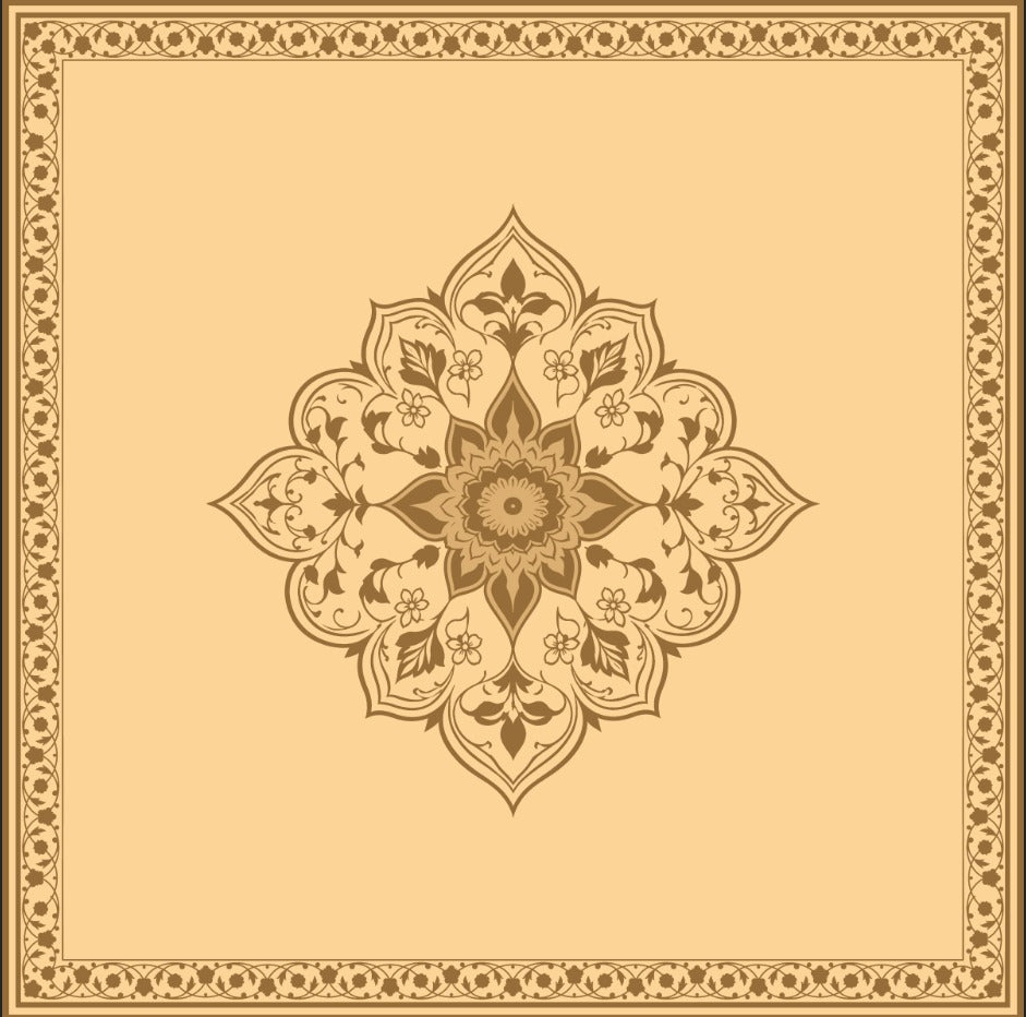Golden Floral Mandala Heritage Backdrop