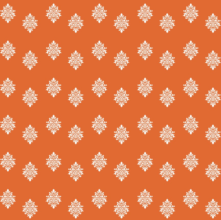 Orange Mughal Motif Backdrop