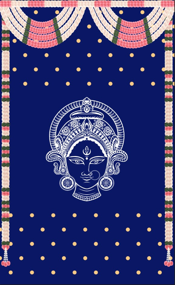 Divine Durga Floral Darbar Backdrop