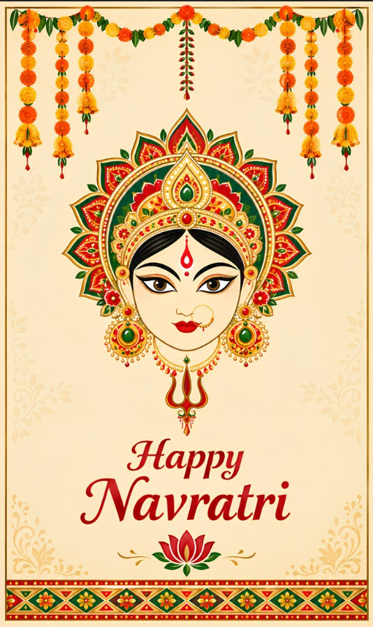 Maa Durga Navratri Blessings Scroll