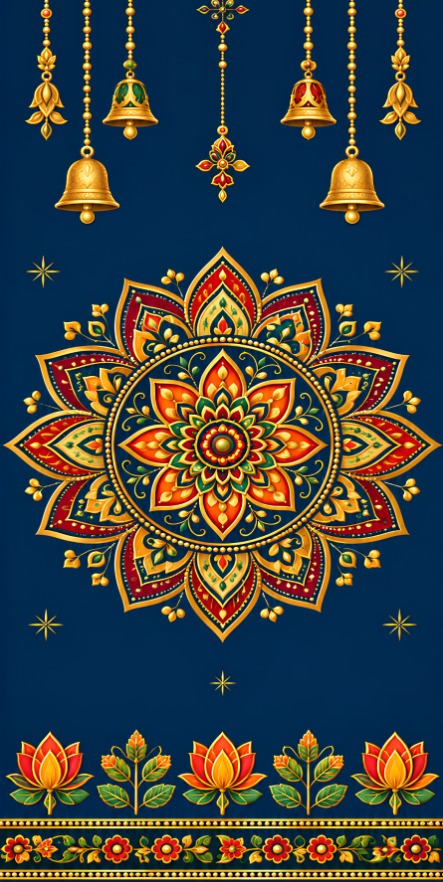 Royal Mandala Lotus Scroll