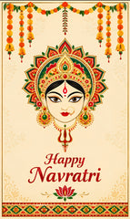 Maa Durga Navratri Blessings Scroll