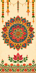 Royal Floral Mandala Lotus Scroll