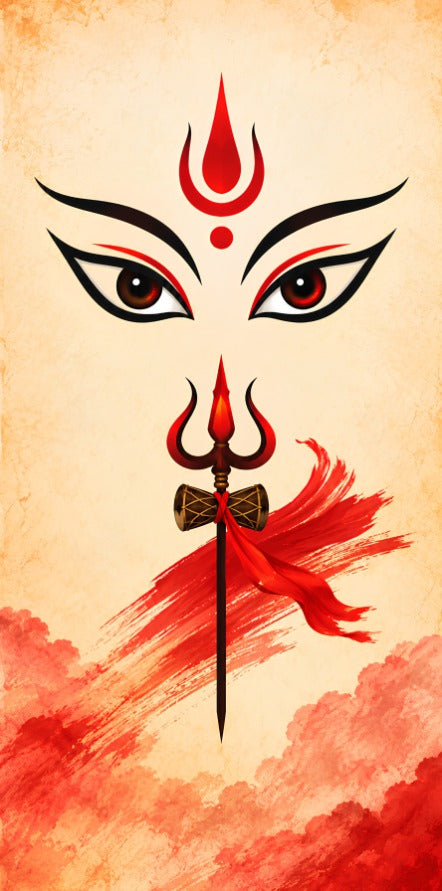 Maa Shakti Trishul Drishti Scroll
