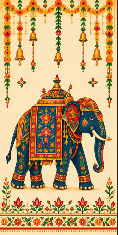 Royal Gajraj Floral Scroll