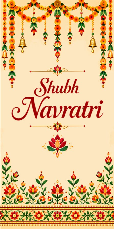 Shubh Navratri Floral Welcome Scroll