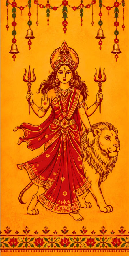 Maa Durga Kesari Shakti Scroll