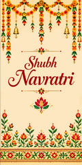 Shubh Navratri Floral Welcome Scroll
