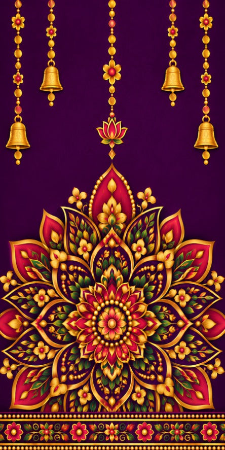 Royal Lotus Mandala Bell Scroll