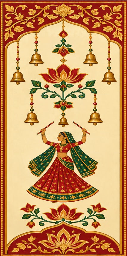 Royal Garba Lotus Heritage Scroll