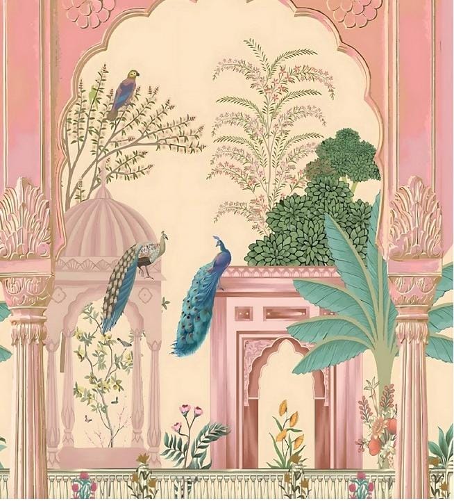 Blush Palace Peacock Garden Backdrop