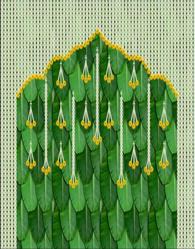 Banana Leaf Gajra Arch Backdrop