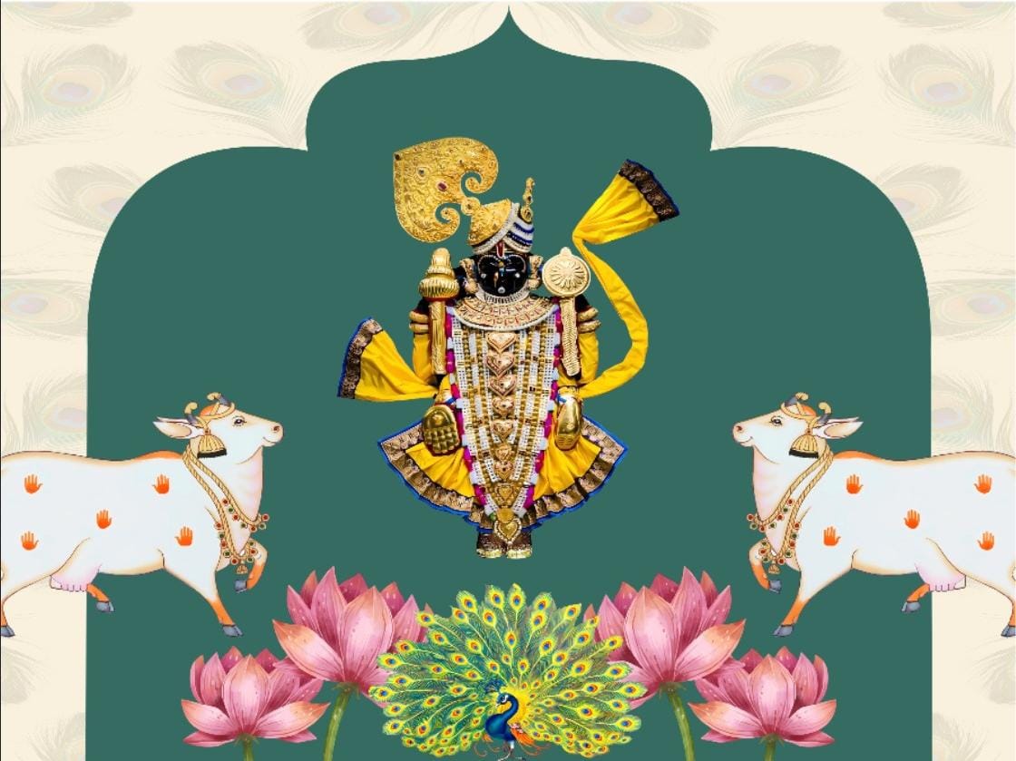 Shrinathji Pichwai Lotus Backdrop