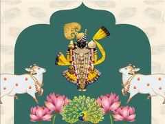 Shrinathji Pichwai Lotus Backdrop