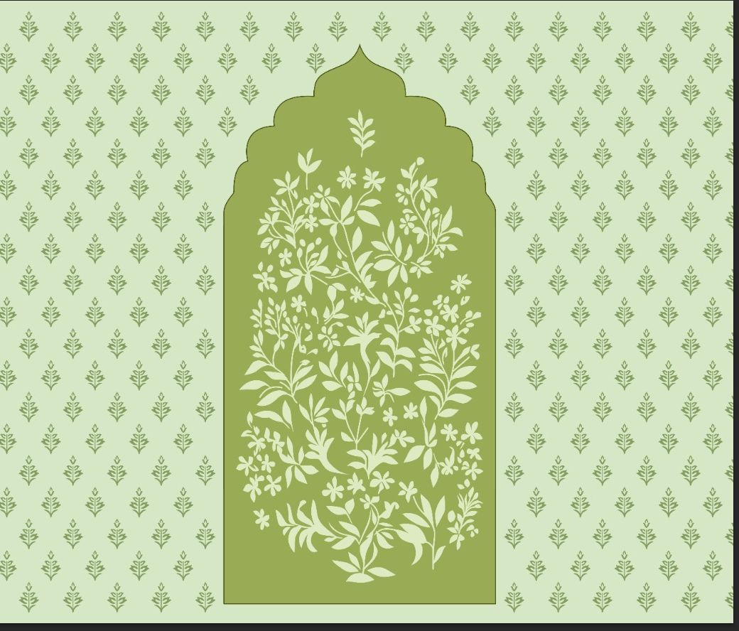 Sage Botanical Mughal Arch Backdrop