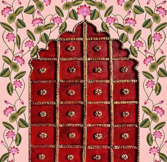 Royal Lotus Haveli Door Backdrop