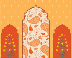 Amber Paisley Floral Backdrop