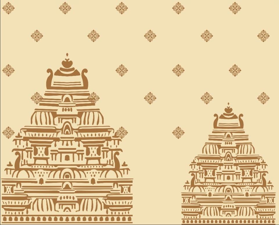 Heritage Temple Silhouette Backdrop