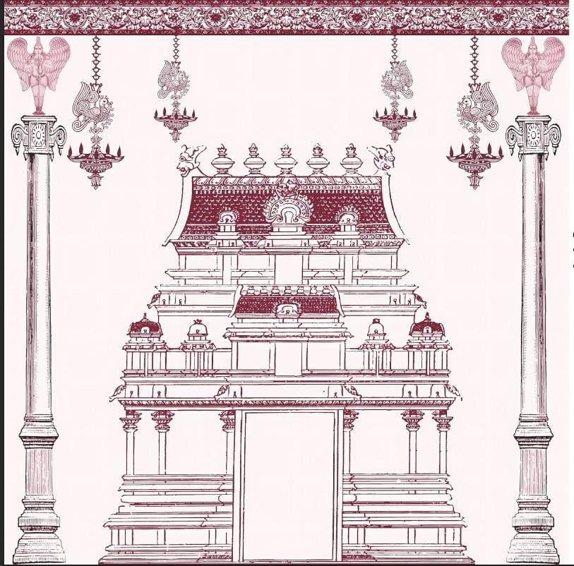 Heritage Temple Deepam Backdrop