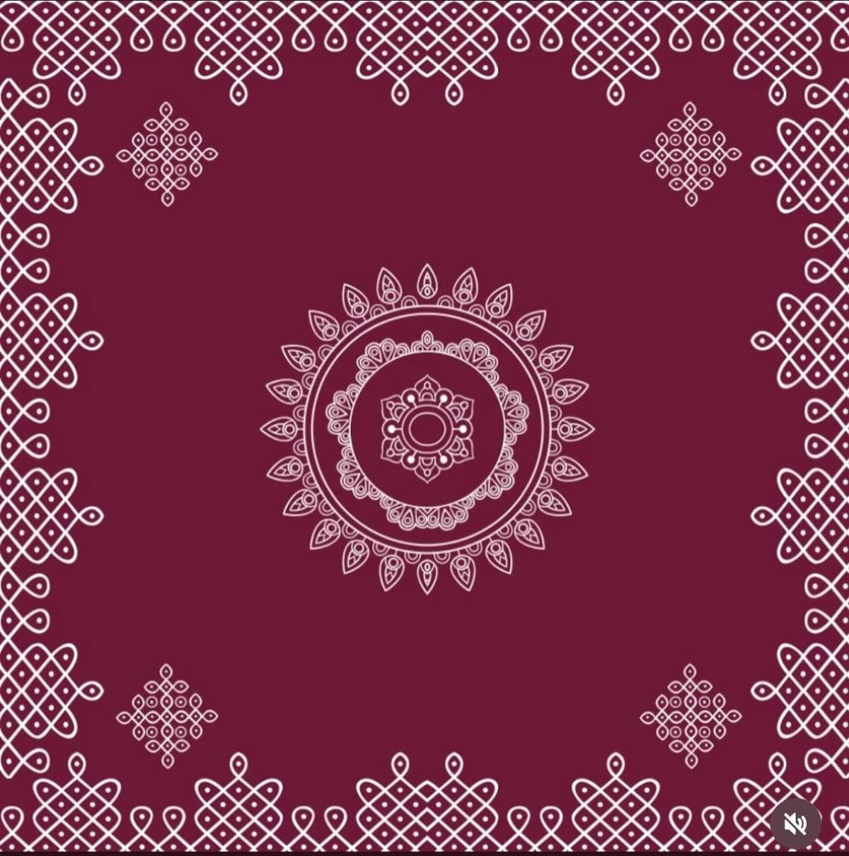 Maroon Kolam Mandala Backdrop