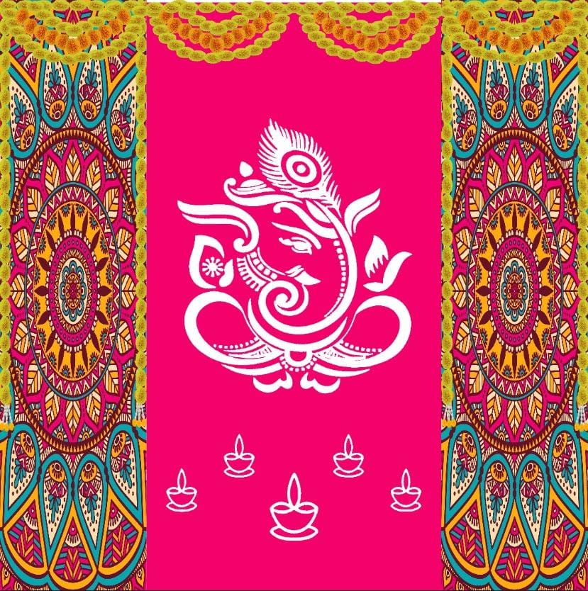 Ganesh Mandala Festive Tapestry